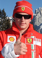 Kimi Raikkonen, 2007, con la ropa de Ferrari.